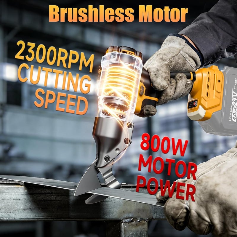 CAMXTOOL Cordless Metal Shear Compatible With Dewalt 20V Max Battery, Brushless Electric Sheet Metal Shear, Power Metal Cutter for Stainless Sheet, Iron, Leather, Cardboard Cutting (Tool Only) - Image 3